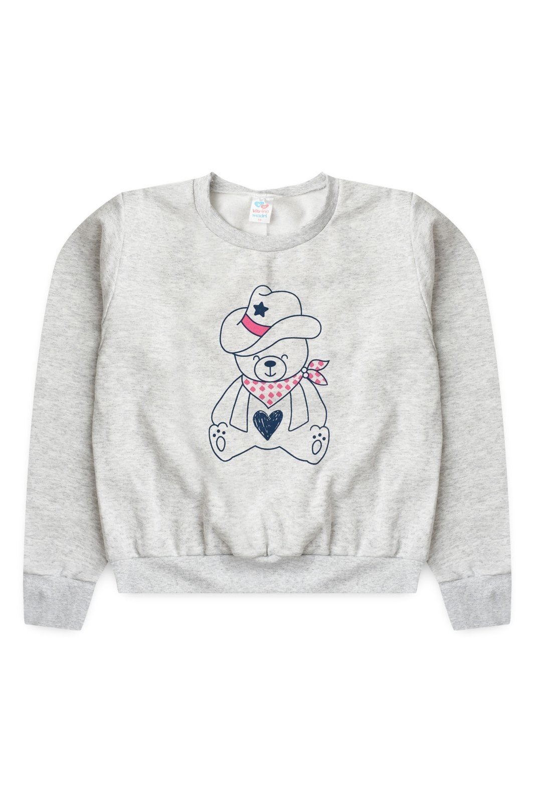 Infantil - Blusa Moletom Juvenil Menina c/ Capuz Cropped Cowboy Bear