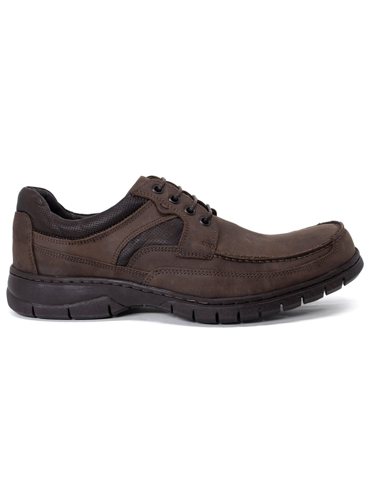 Sapato Anatomic Gel 360 Plus Couro com Cadarço Marrom Mustang Brown
