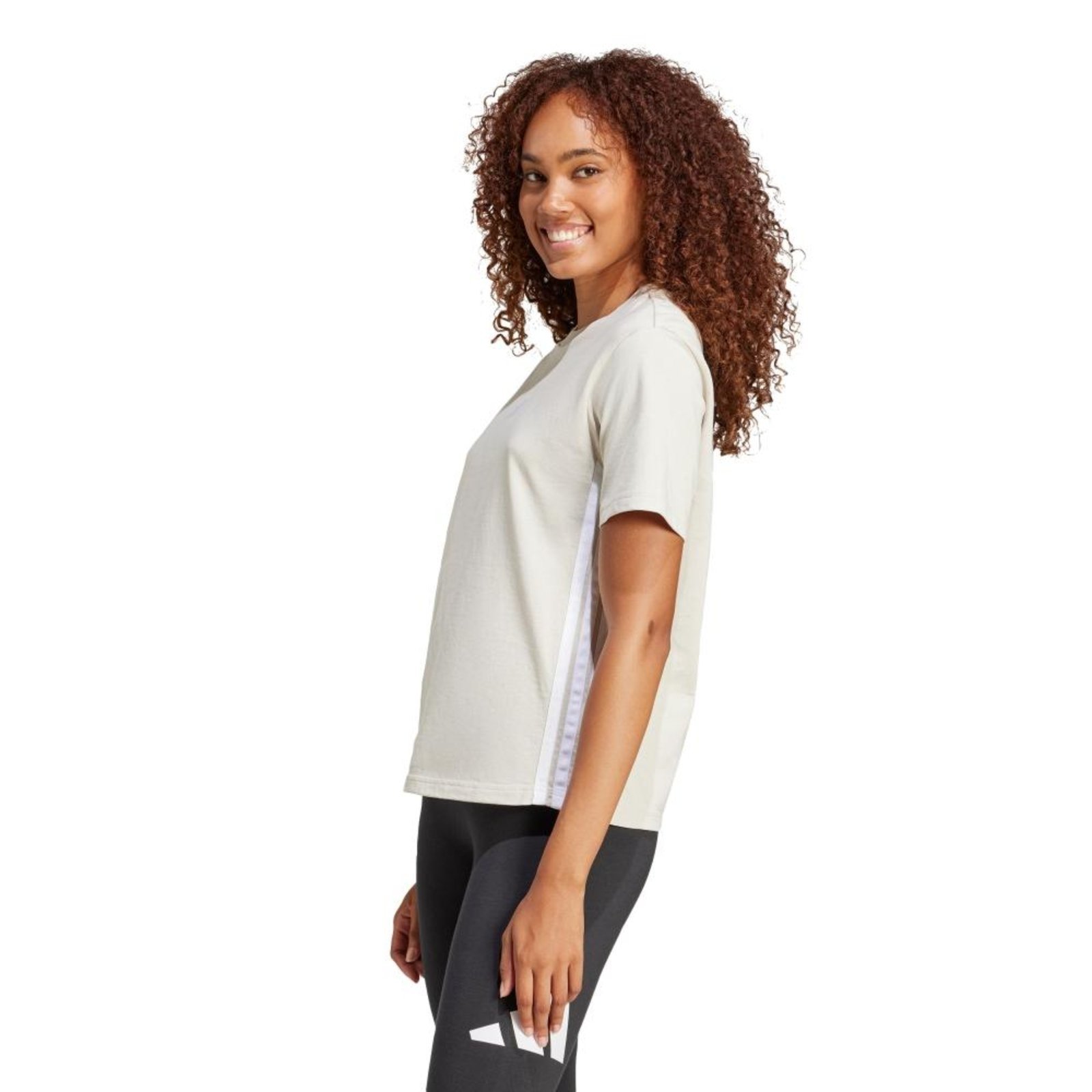 Camiseta Algodão Essentials Três Listras adidas Sportswear Bege