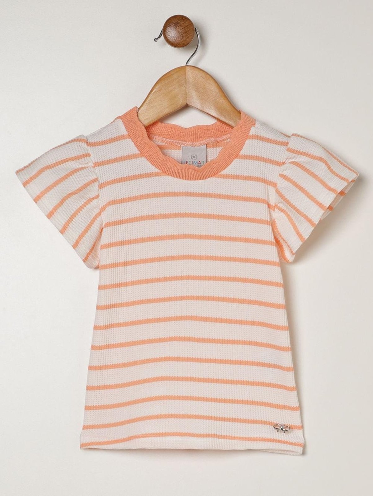Infantil - Blusa Manga Curta Para Menina - LARANJA