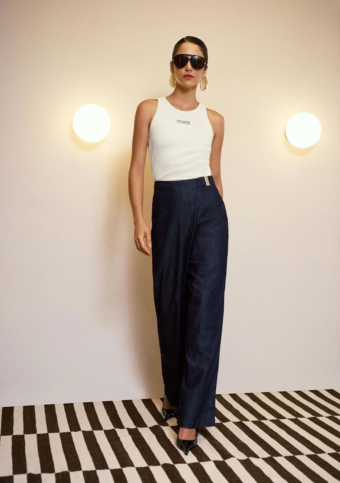 Calca Jeans Wide Leg Profilo - Azul