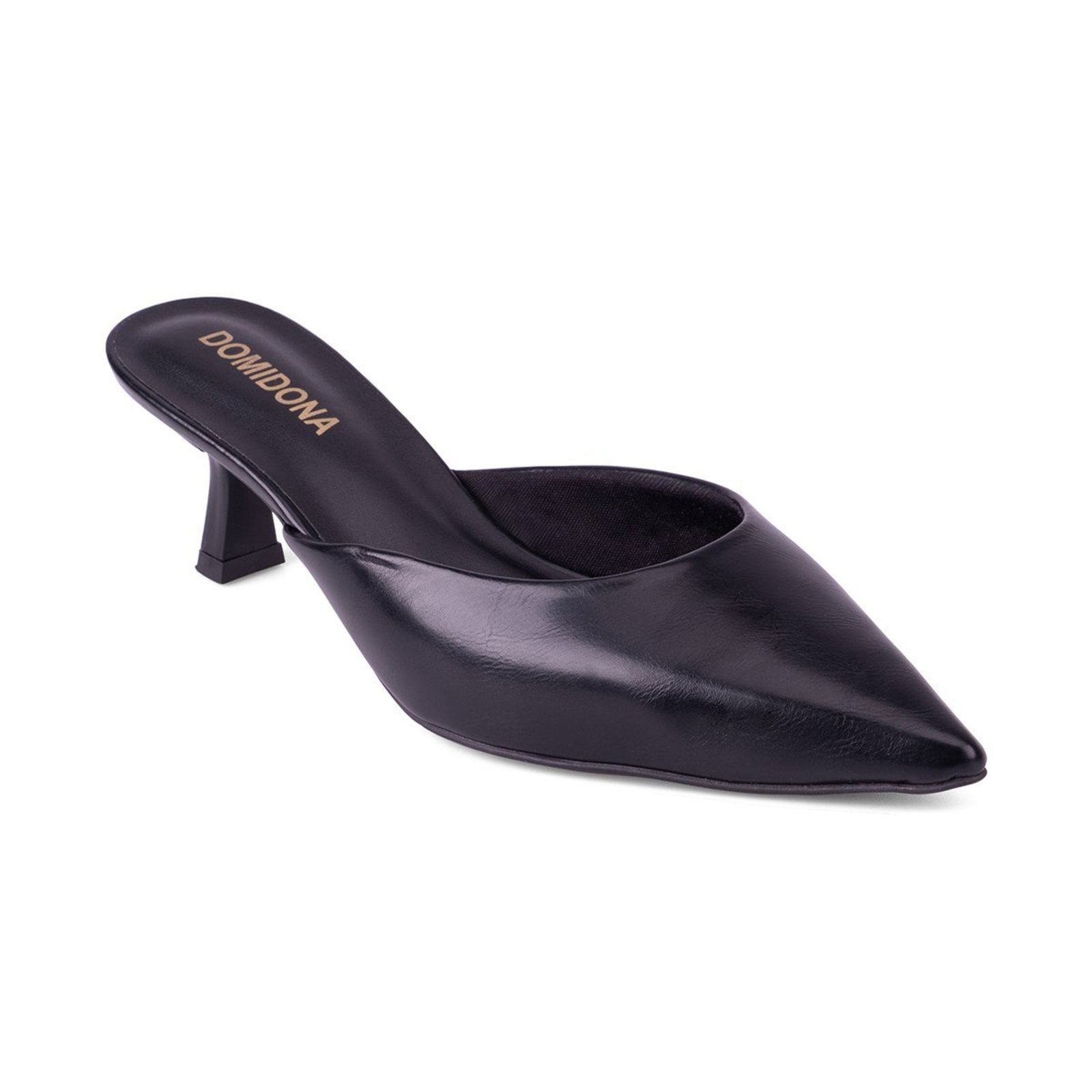 Mule Feminino Domidona Salto Taça Bico Fino Elegante Preto