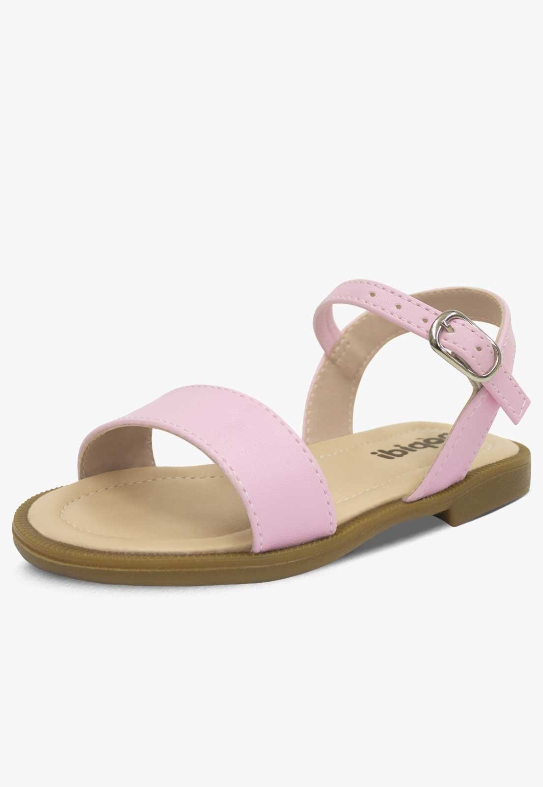 Vista 2 Infantil - Sandália Rasteira Pópidi Menina Confort Leve rosa Pópidí rosa
