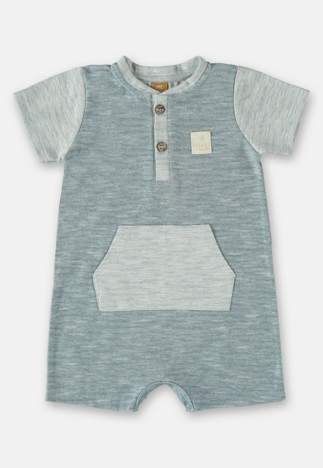 Infantil - Macaquinho para Menino em Malha Mesclada Up Baby Cinza