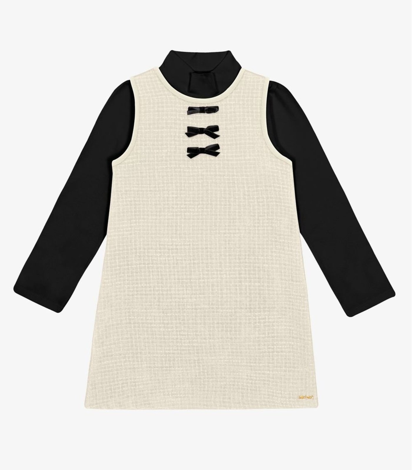 Infantil - Conjunto Vestido com Blusa Trick Nick Bege