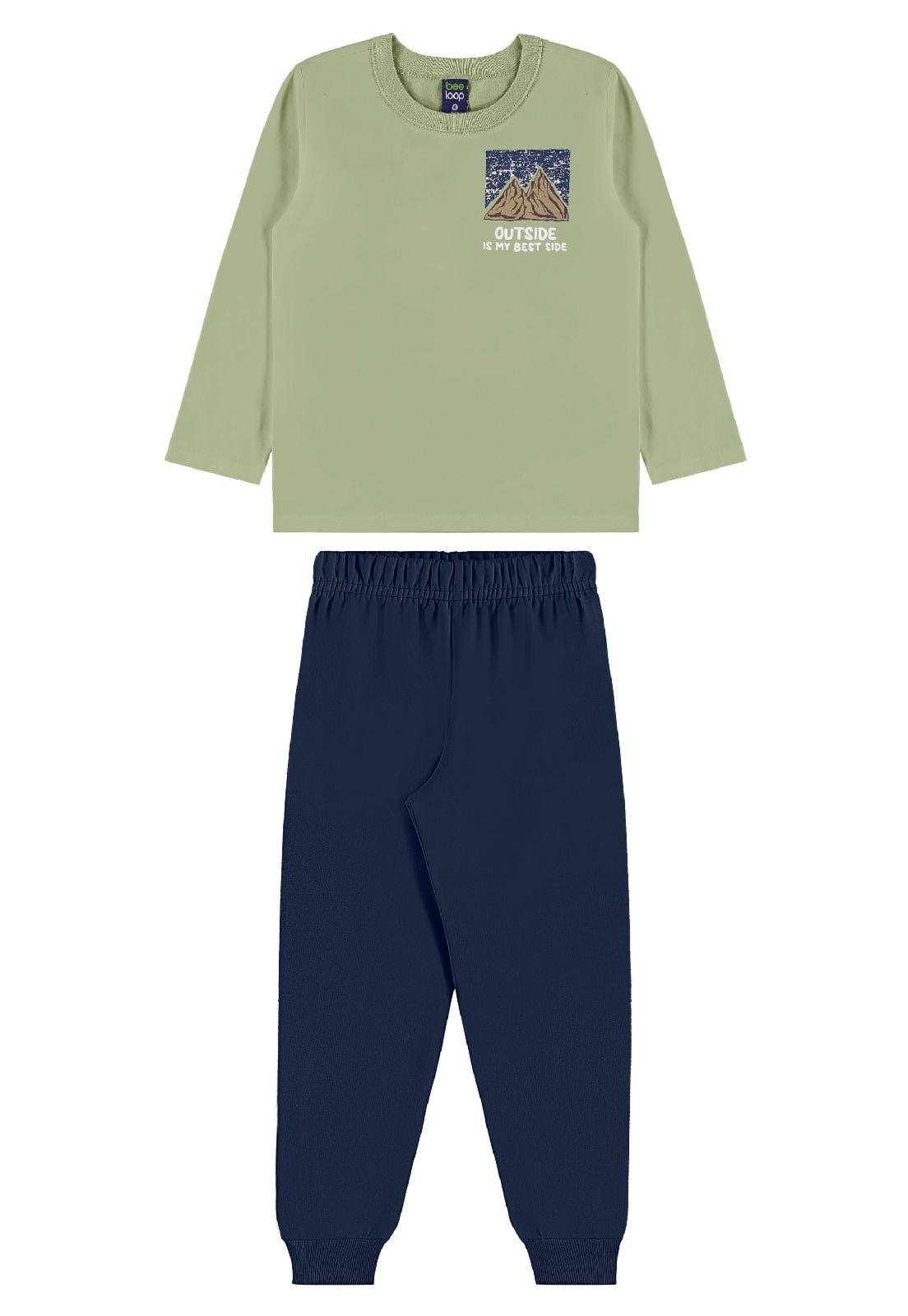 Infantil - Conjunto Outside Camiseta Bee Loop Branco