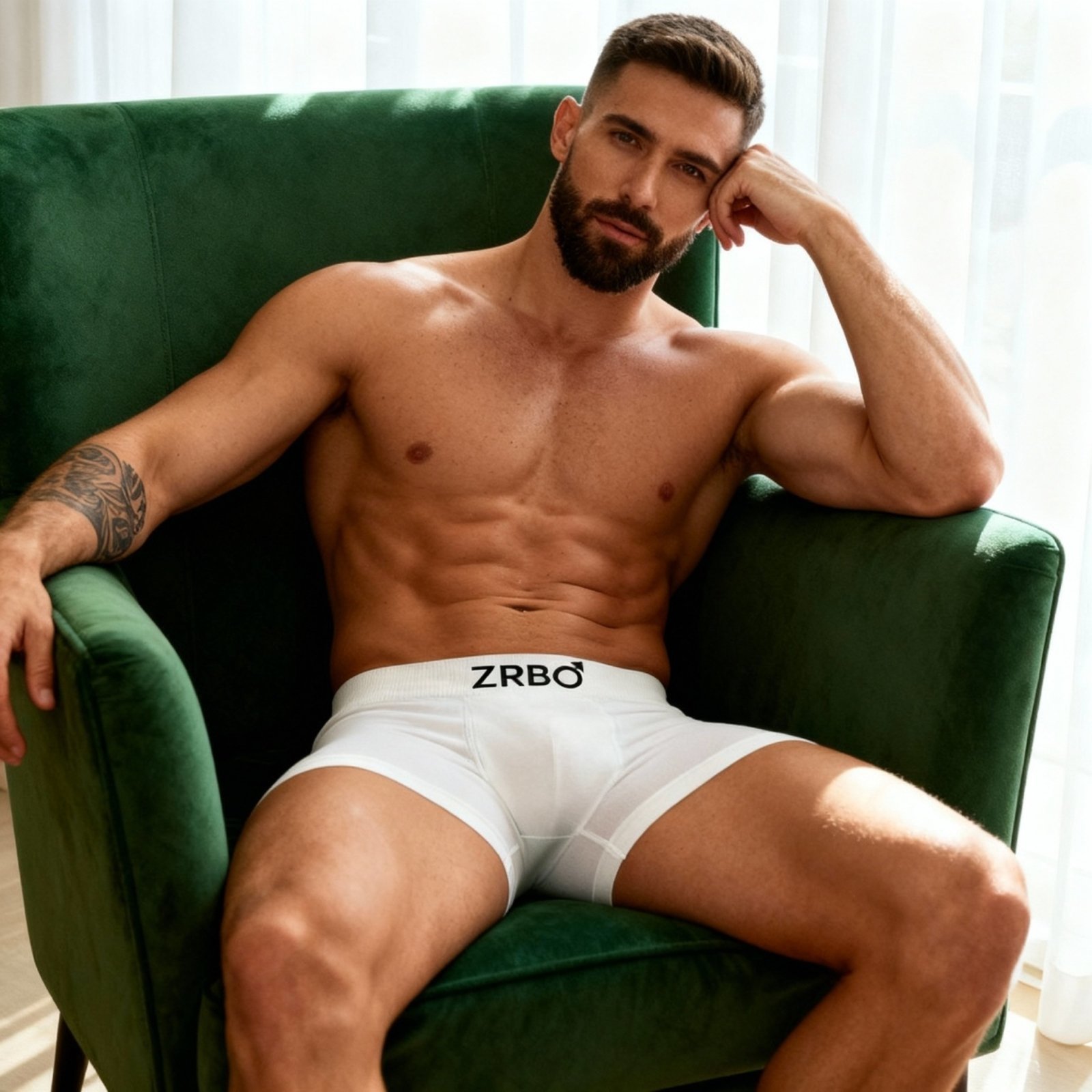 Vista 3 Kit 5 Cuecas Zrbo Boxer Algodão Sortido Masculina branco/cinza/preto ZRBO branco/cinza/preto
