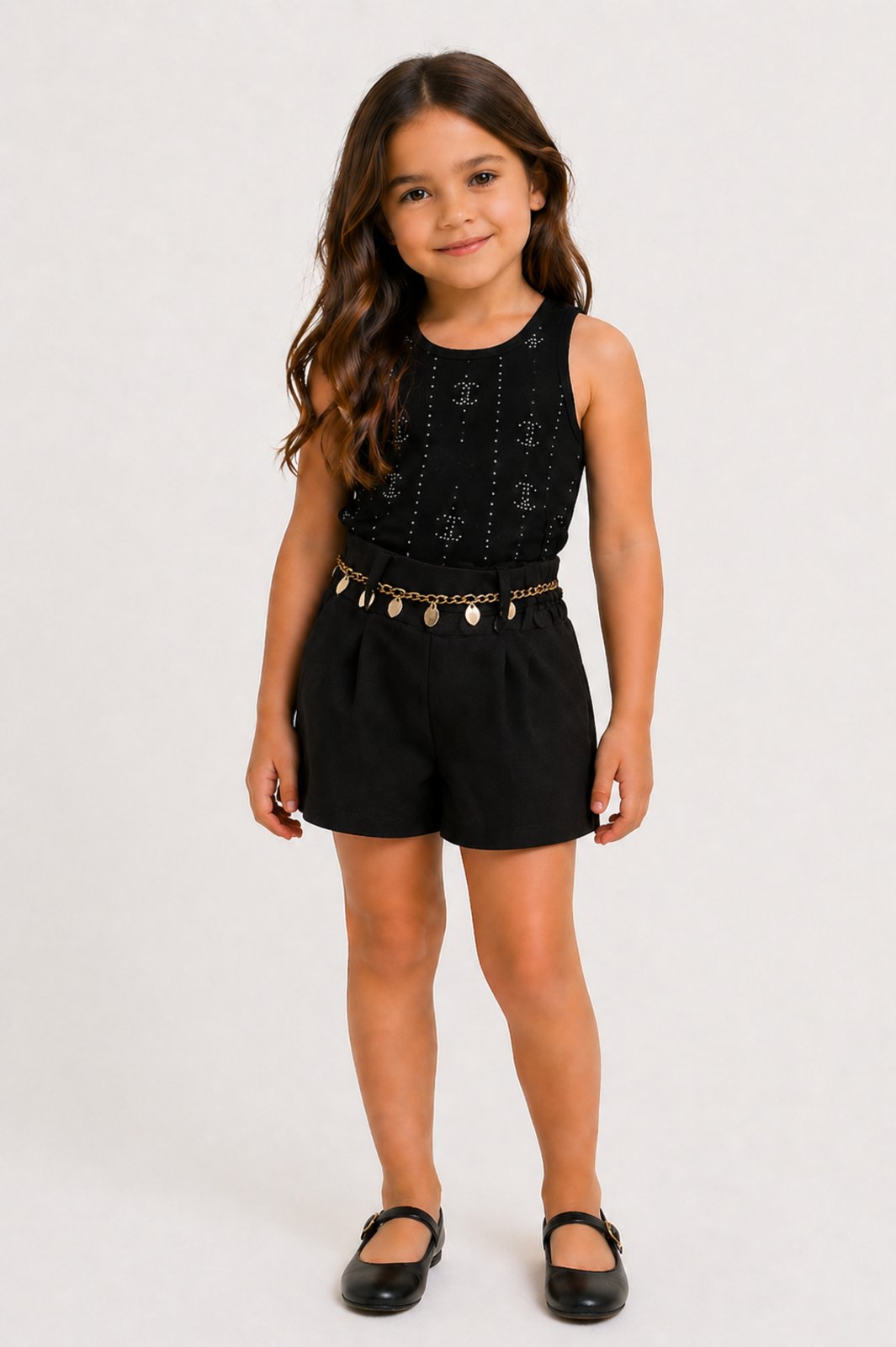 Infantil - Short D Bell Outlet Fashion Alfaiataria Preto