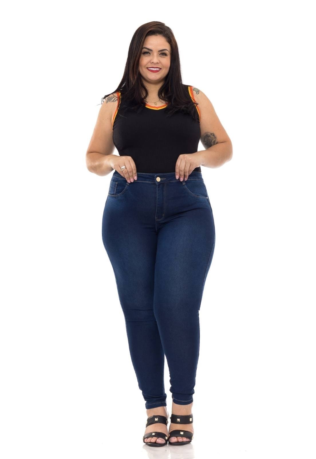 Calça Jeans Feminina Plus Size Premium Tecido Confortável Modelagem Perfeita