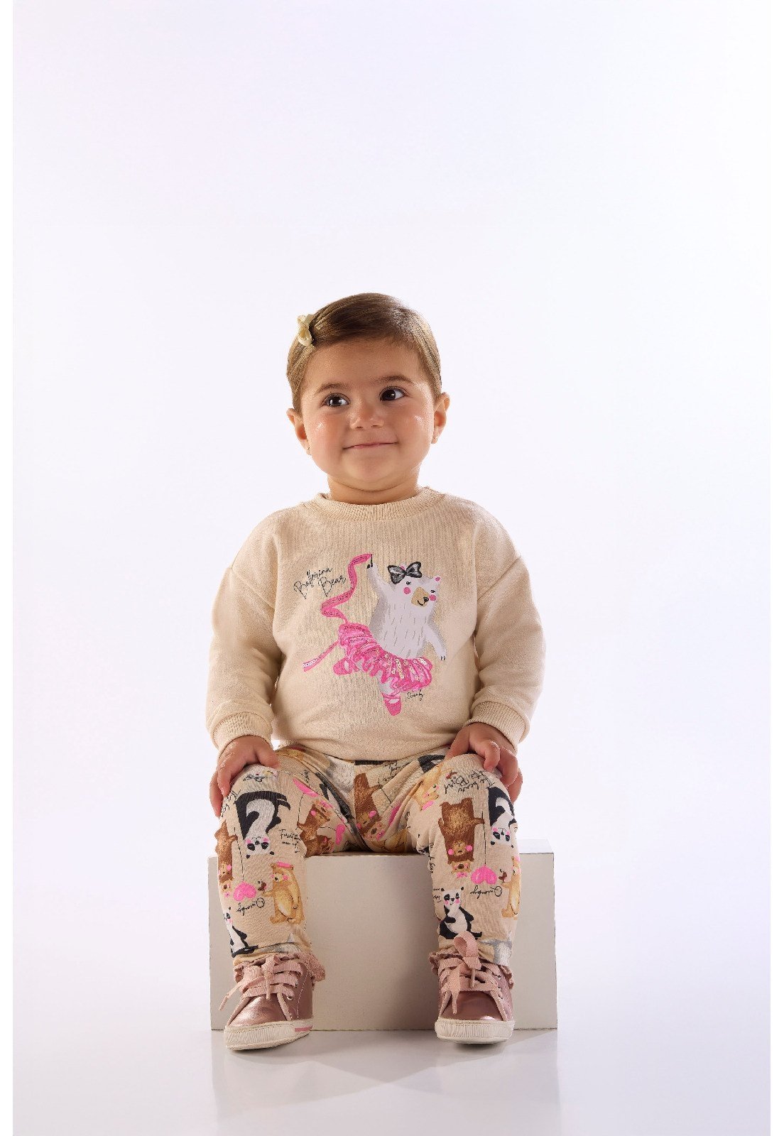 Infantil - Conjunto Blusão Legging Quimby Bege
