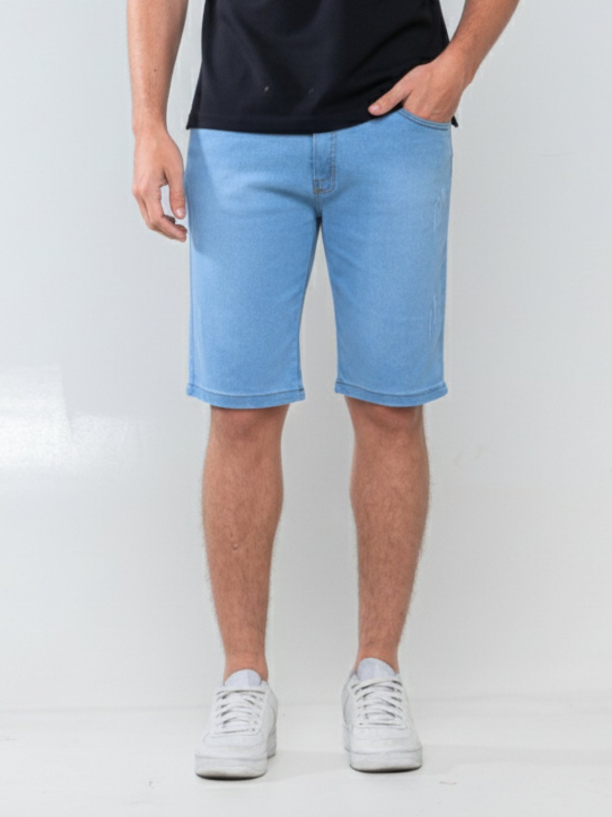 Bermuda Jeans Masculina Kovali Delave Básica e Confortável