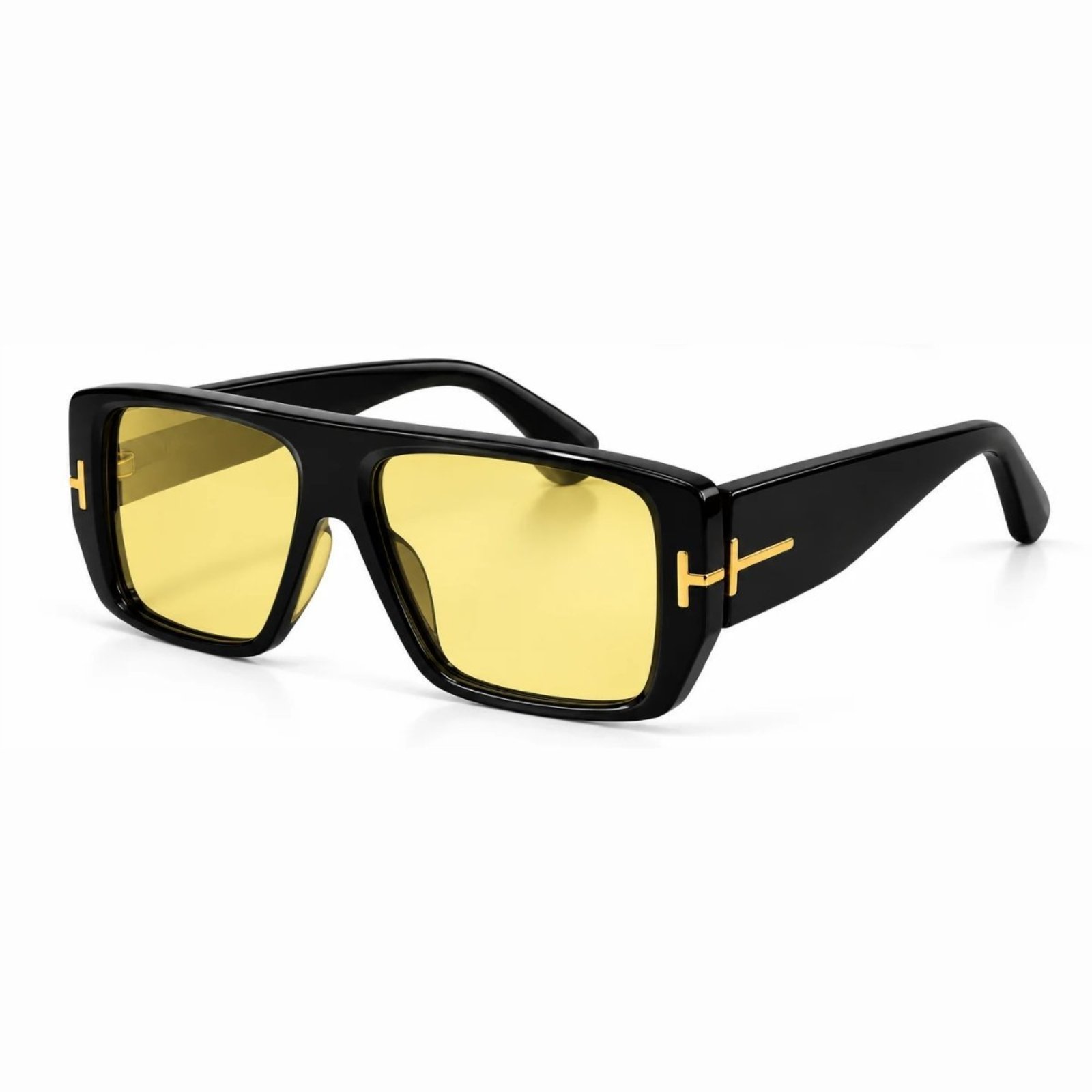 Óculos de Sol Unissex Oversize Quadrado Lente Alta Degradê Fashion Amarelo