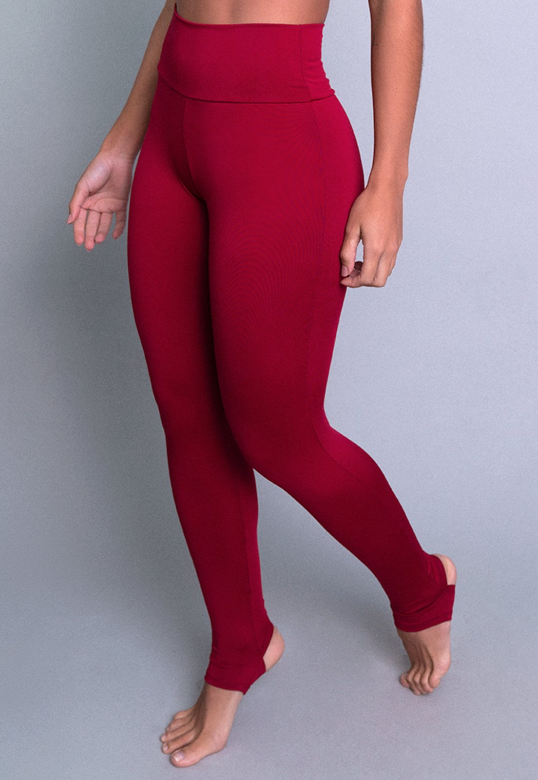 Calça Legging MVB Modas Pezinho Cintura Alta Vinho