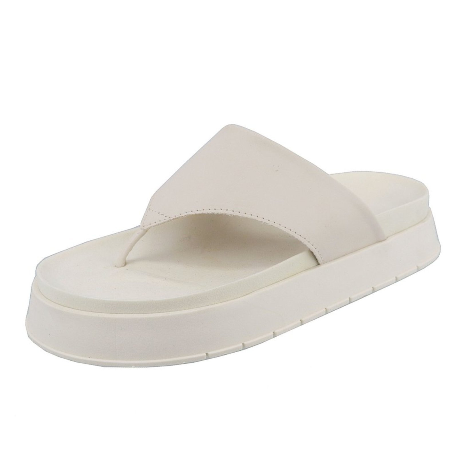 Sandália Flatform de Dedo Papete Macia Blogueira Agnes Veronez Off White