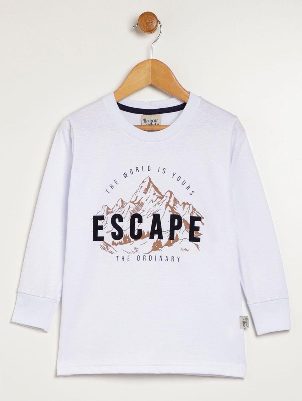 Infantil - Camiseta Manga Longa Para Menino - BRANCO