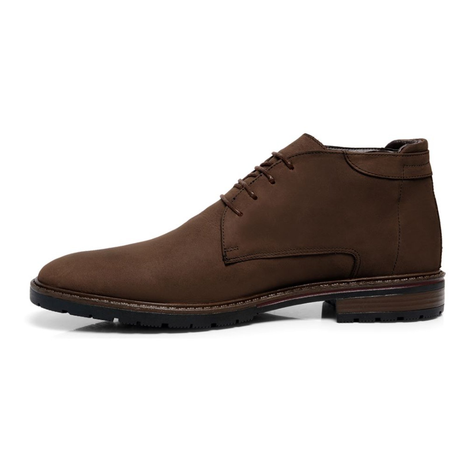 Vista 3 Bota Masculina Casual Veritimo Coturno Couro Robusta Cano Baixo Amarrar Urbana Conforto café Veritimo café