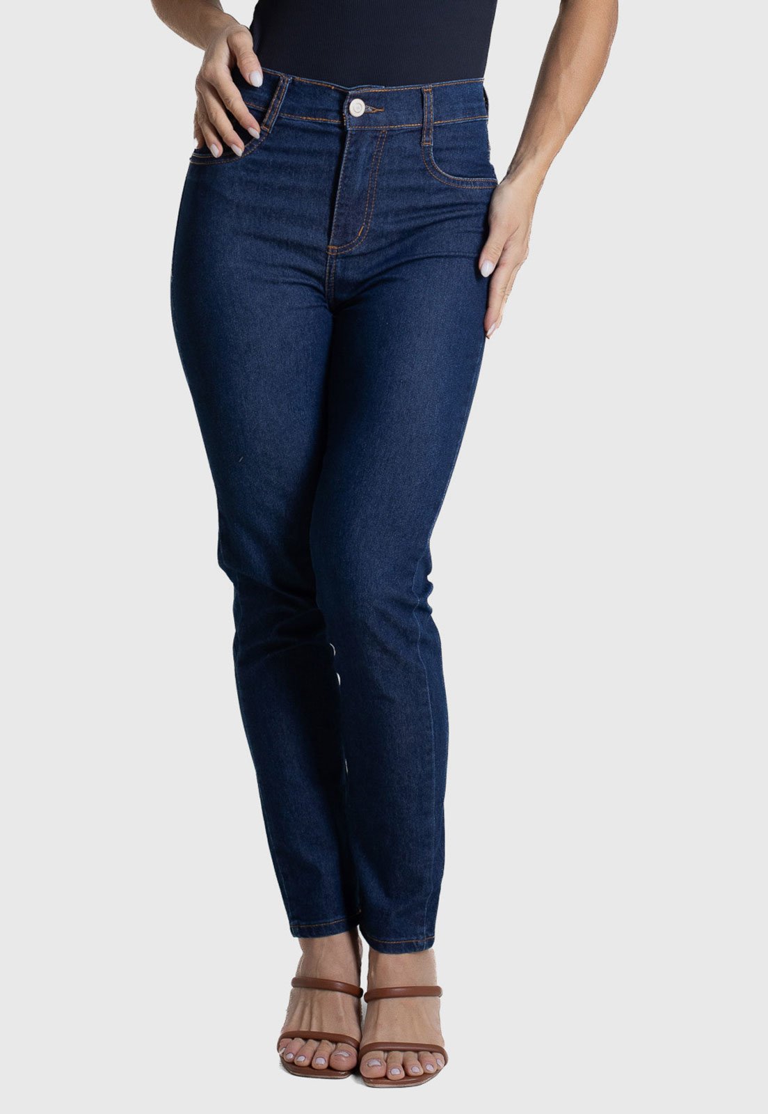 Calça Jeans Feminina Sawary Cigarrete Azul