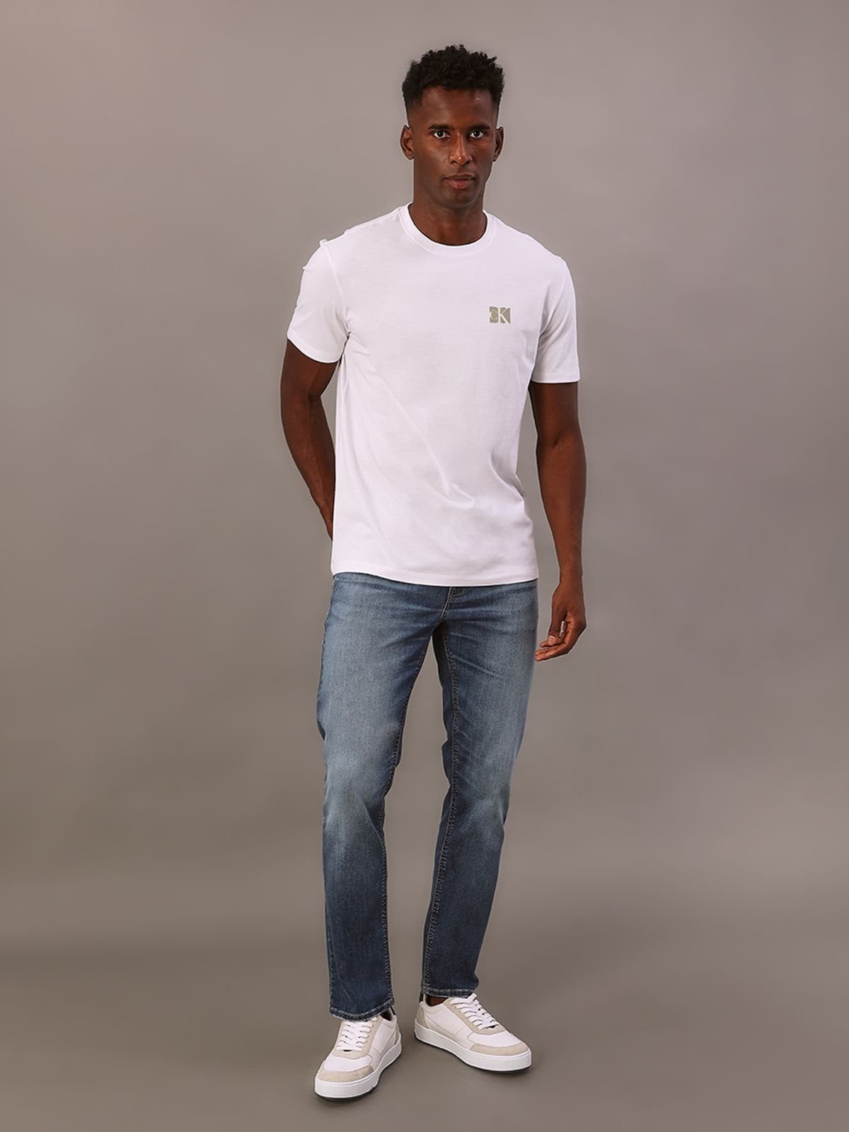 Camisa Polo Calvin Klein Manga Curta Micro Waffle - Azul Claro Calvin Klein Jeans