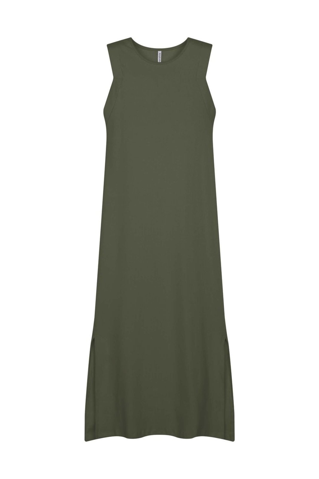 Vestido Midi Feminino Ribana Com Fendas Marialícia Verde