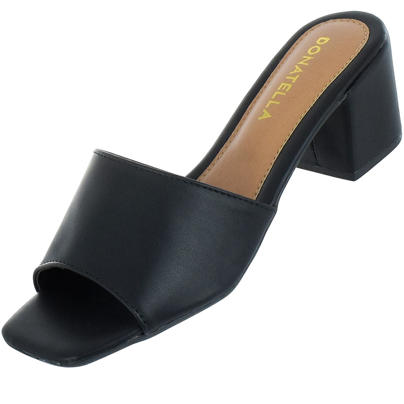 Vista 3 Sandália Feminina Tamanco Salto Bloco Donatella Shoes Liso Monte Shoes nude Monte Shoes nude