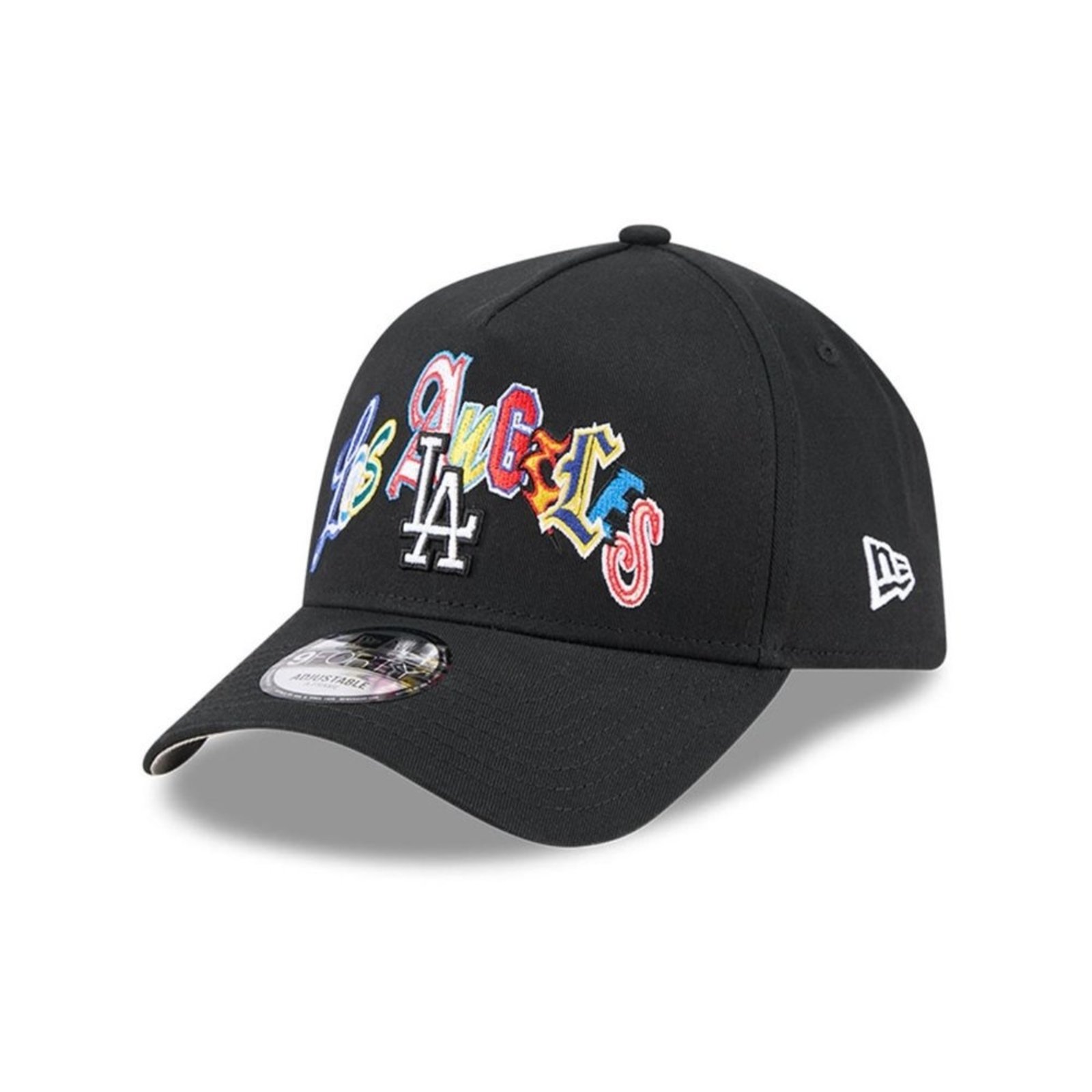 Bone New Era 9FORTY A-FRAME SNAPBACK Los Angeles Dodgers Preto