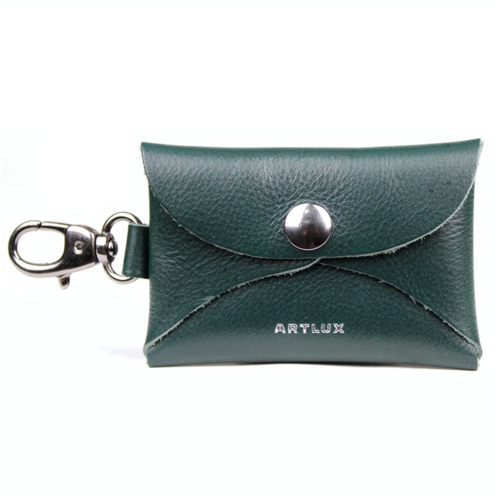 Chaveiro Charm Bag Porta Moedas Notas e Cartões em Couro Artlux 516 Verde Escuro
