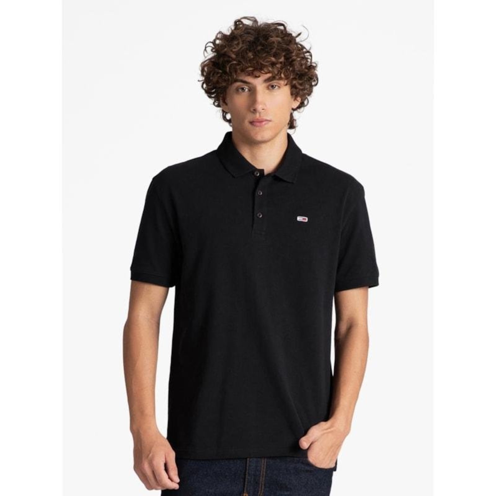 Polo Clássica Piquê Tommy Jeans Preto