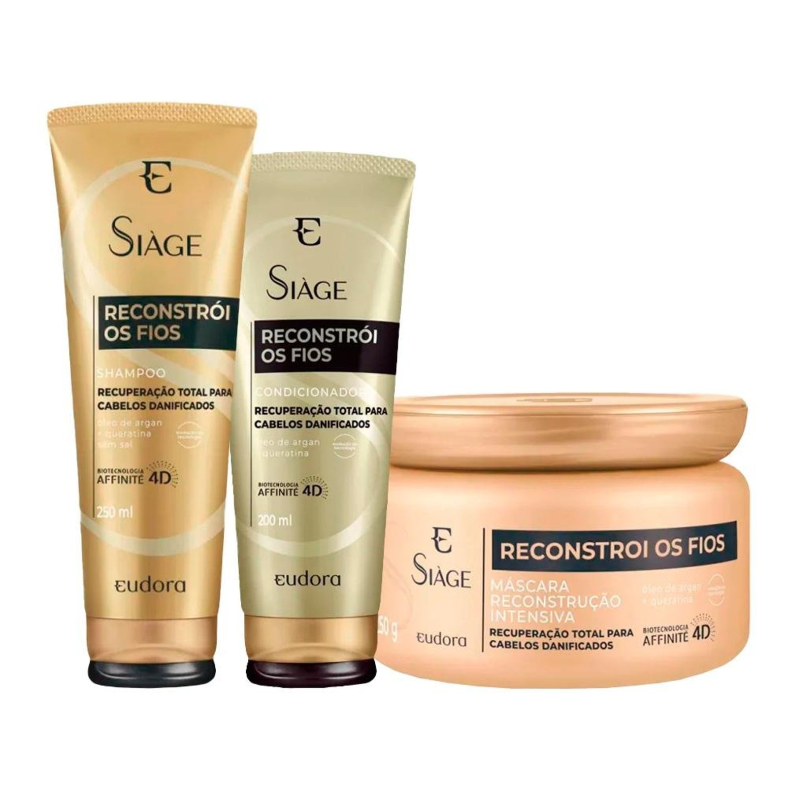 Eudora Siáge Reconstrói os Fios Shampoo, Cond e Máscara