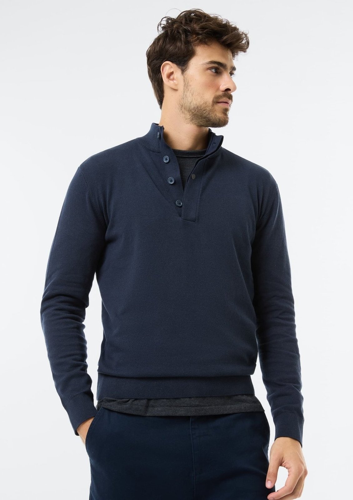 Blusão Masculino Gola Alta Em Tricô Hering