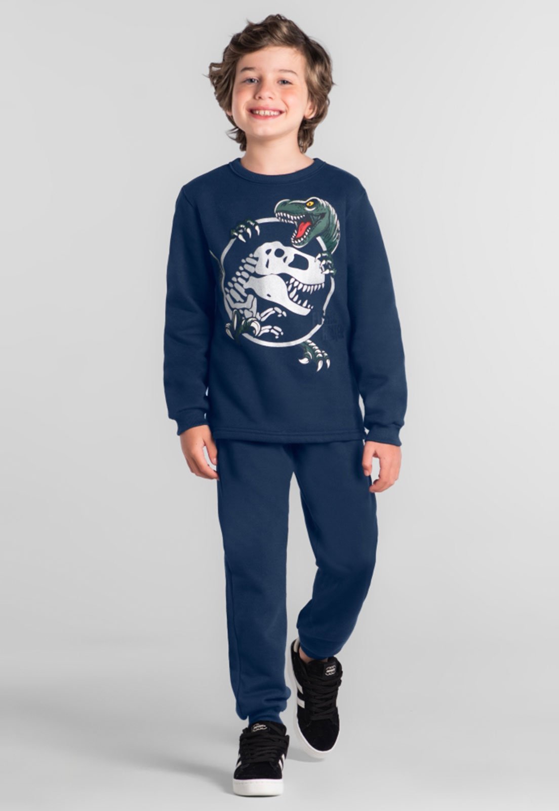 Infantil - Conjunto Brandili Dinossauro Azul Marinho