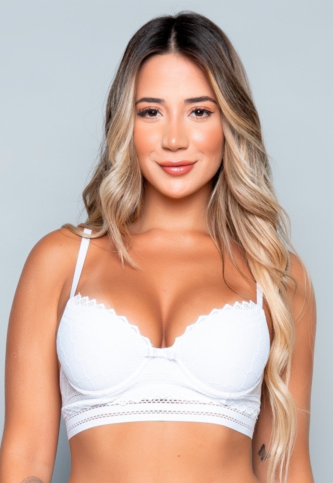 Sutiã Bella Fiore Modas Lingerie Com Bojo Renda E Elástico Branco