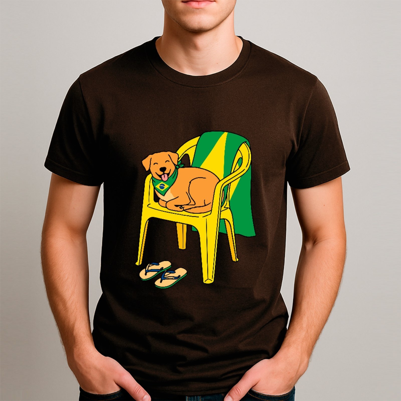 Camiseta Ousy Básica Caramelo De Boa Praia Humor Unissex Marrom