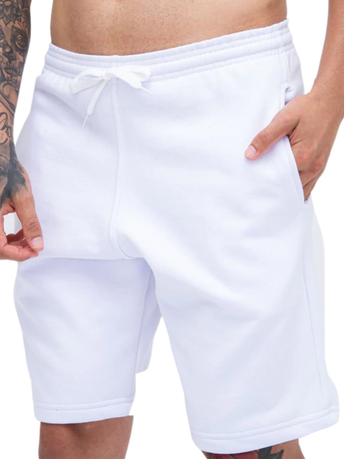Short Masculino Bermuda Urbania Moletom Premium mooboo Bermudas Moleton Branca Clara