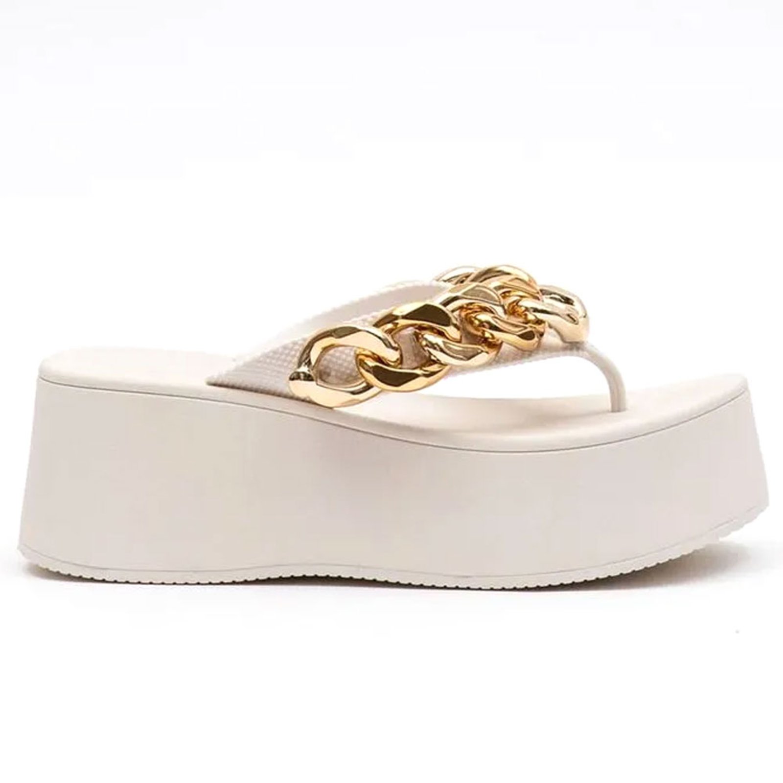 Chinelo Feminino Plus Corrente White Petite Jolie PJ7350