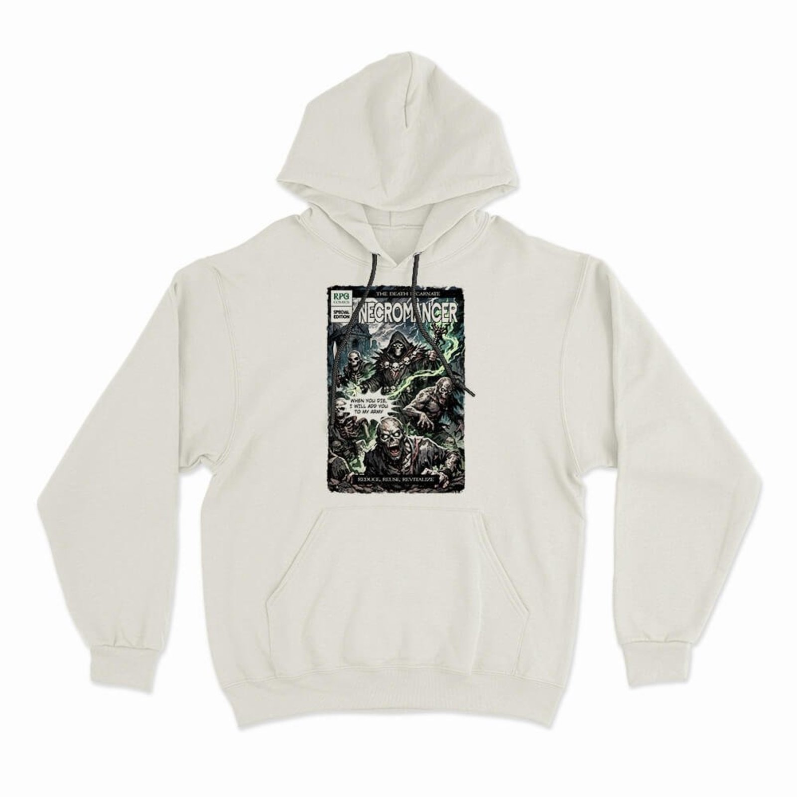 Moletom Com Capuz Necromancer Comics - Off White