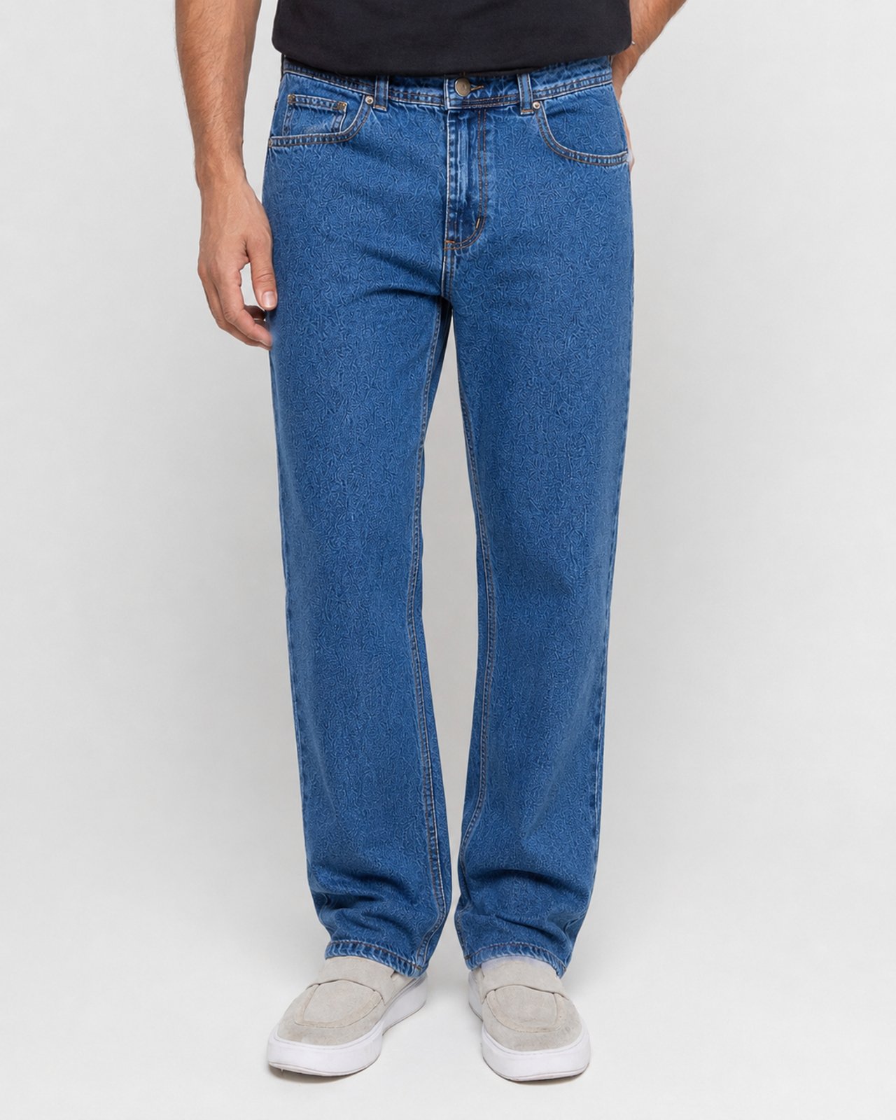 Calça Jeans Masc Reta Relaxed Doct Indigo Médio