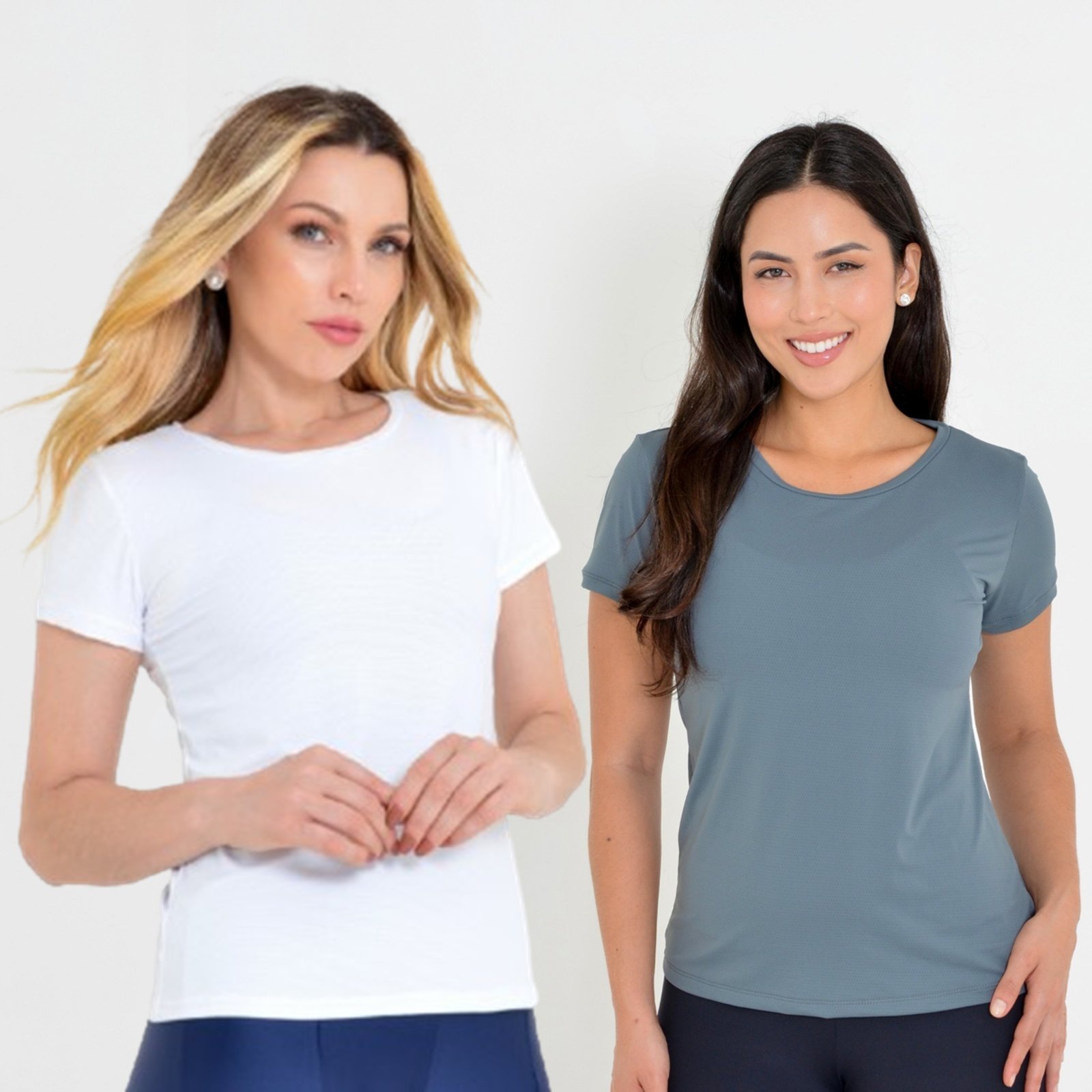 Kit 2 Camisetas Fitness Lublanc Branco e Cinza