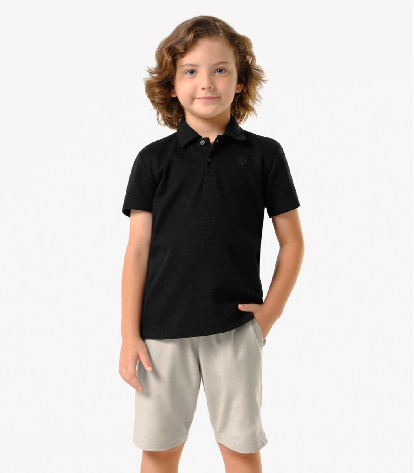 Infantil - Conjunto Polo Com Bermuda Trick Nick Preto