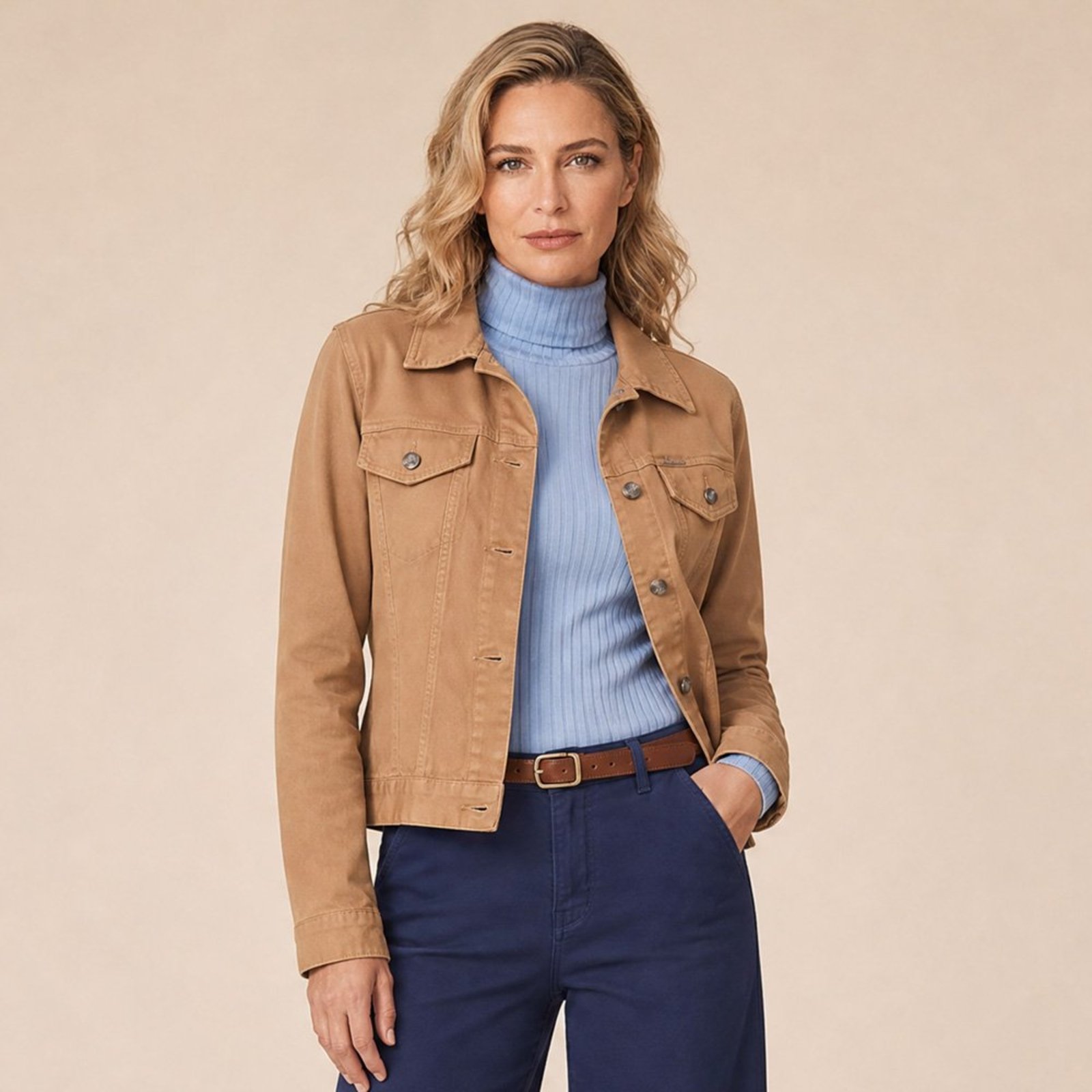 Jaqueta Jeans Color Leny Clássica