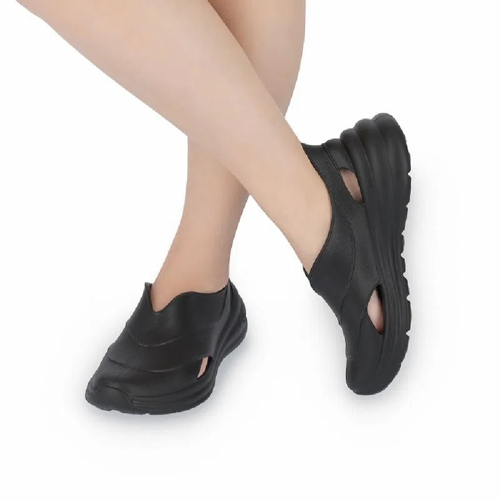 Vista 3 Tênis Piccadilly Marshmallow Nuvem Conforto Estilo Impacto preto Piccadilly preto