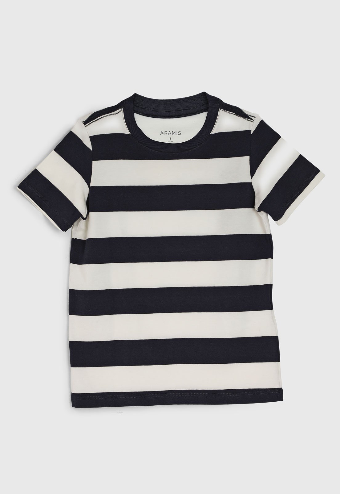 Infantil - Camiseta Aramis Listras Horizontais Azul Marinho