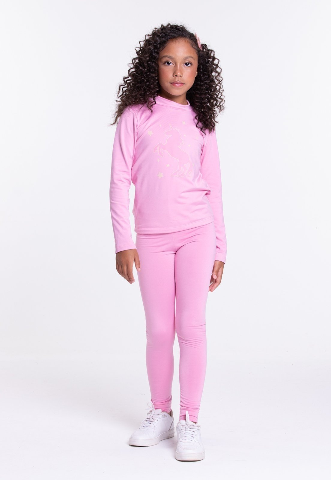 Infantil – Conjunto Térmico Brilha no Escuro Feminino Rosa – Vida Costeira