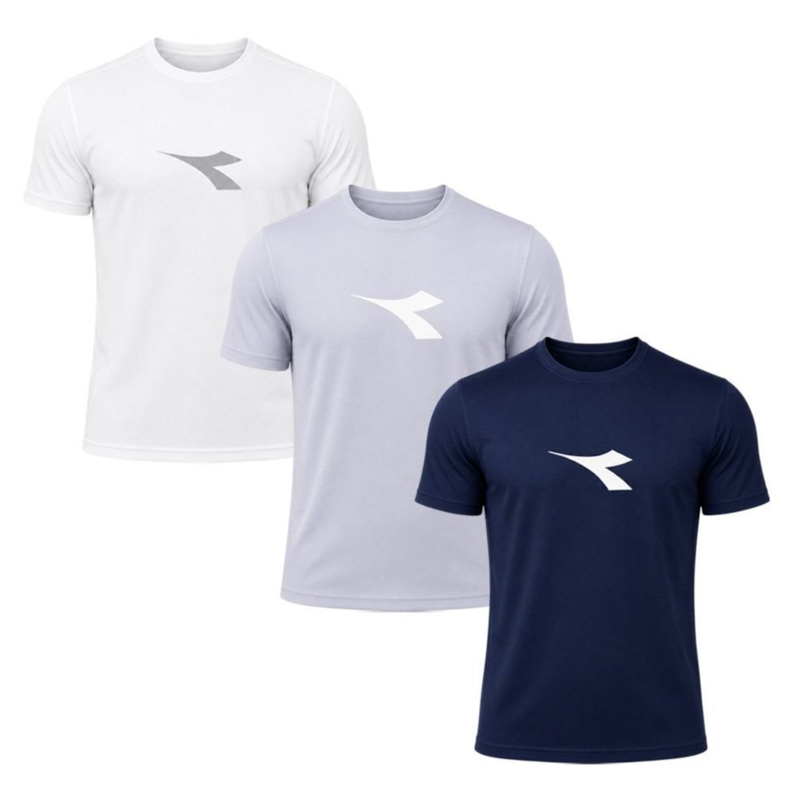 Kit 3 Camisetas Diadora Big Logo Masculino - Branco - Diadora
