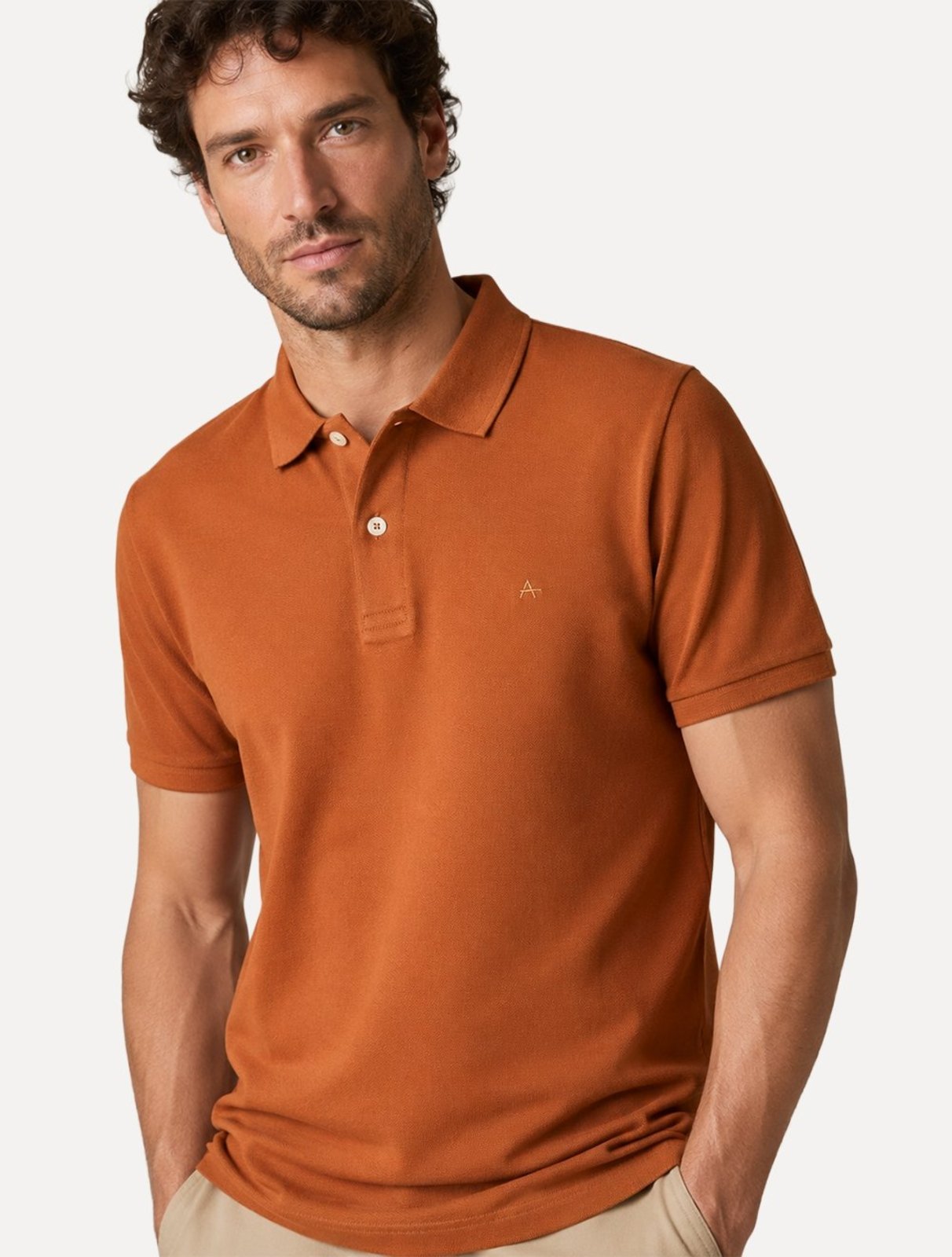 Polo Aramis Masculina Basic Piquet Mono Terracota
