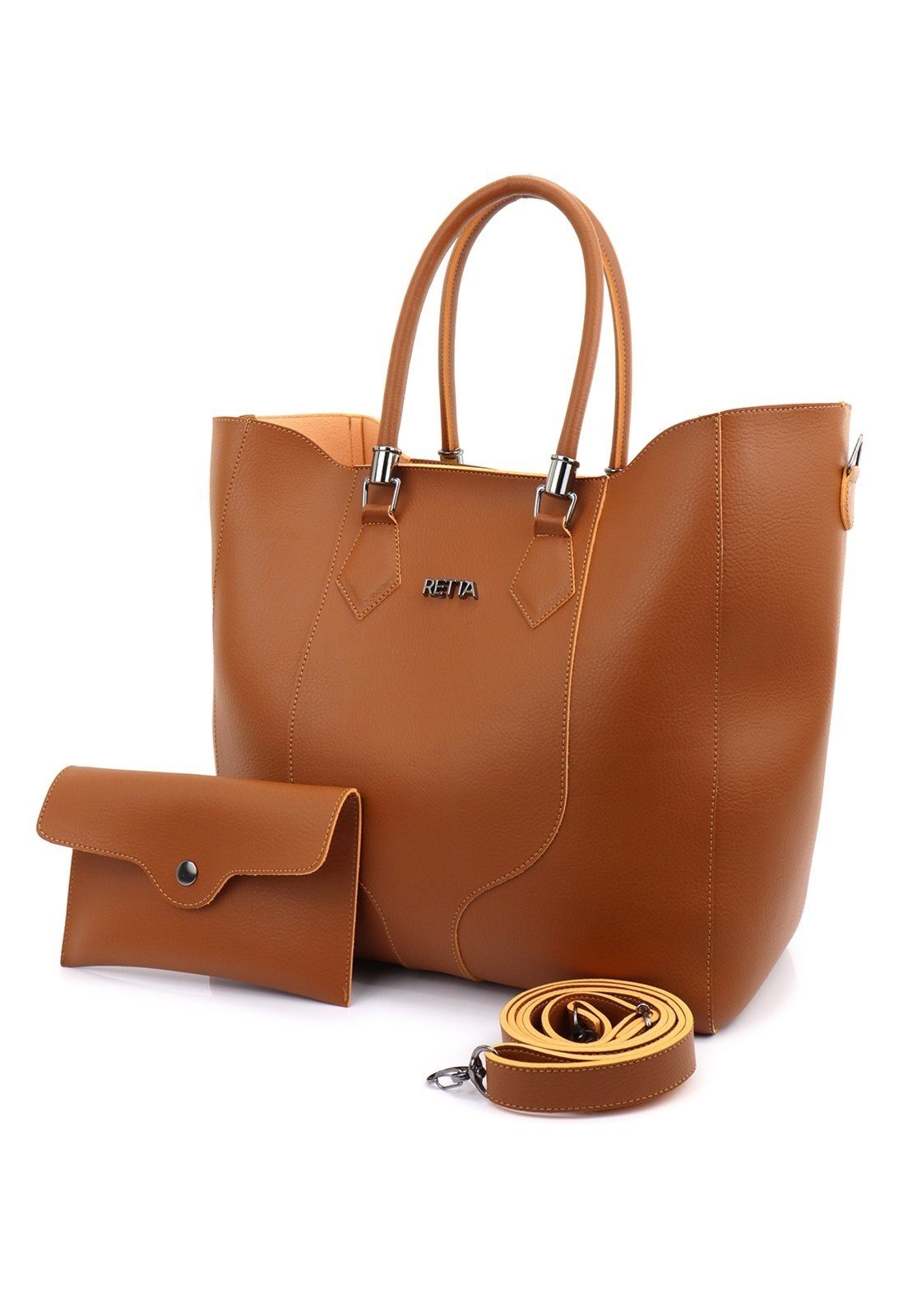5.Bolsa Feminina Luxo com Carteira e Alças Duplas Espaçosa