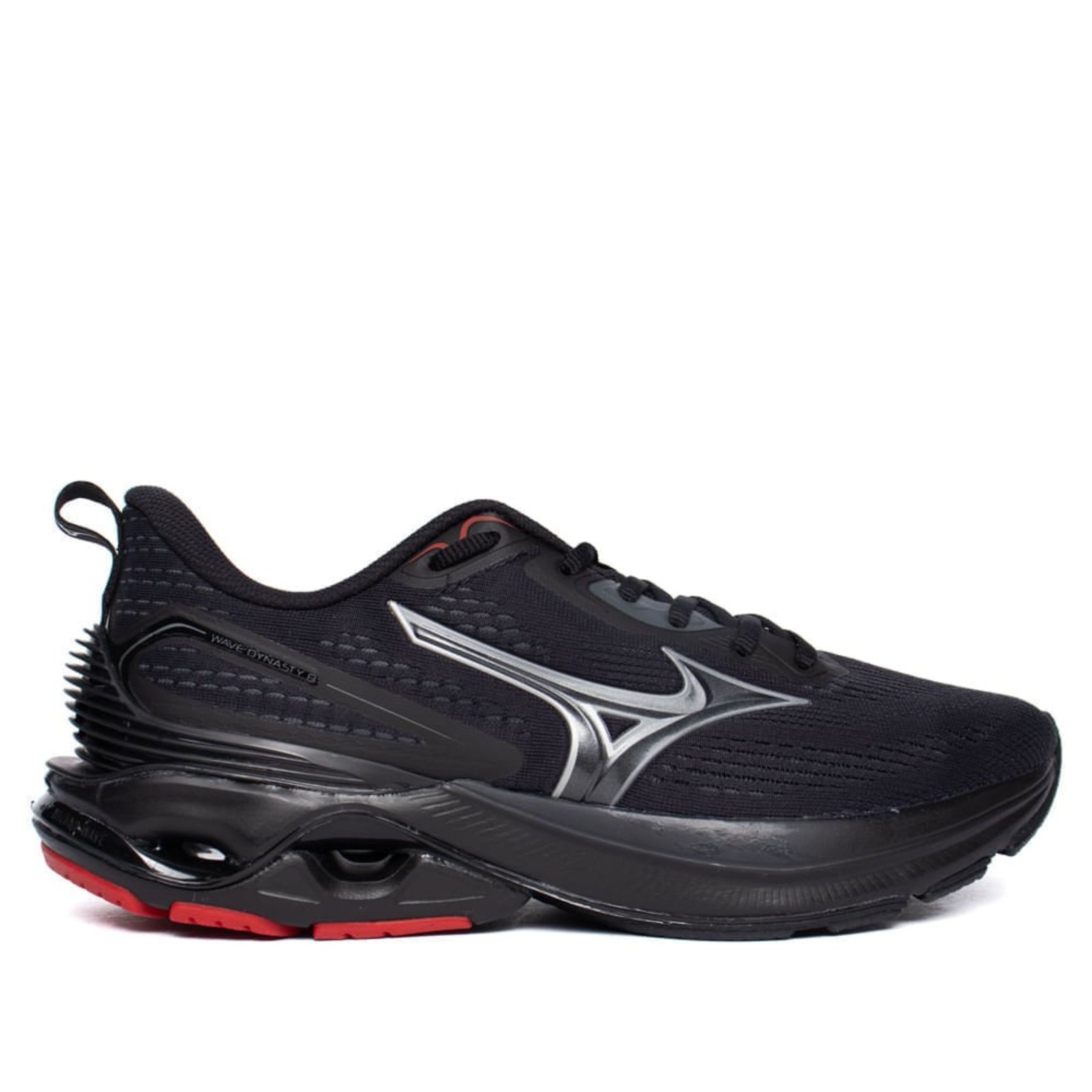 Tênis Masculino Mizuno Wave Dynasty 8 Preto/Vermelho