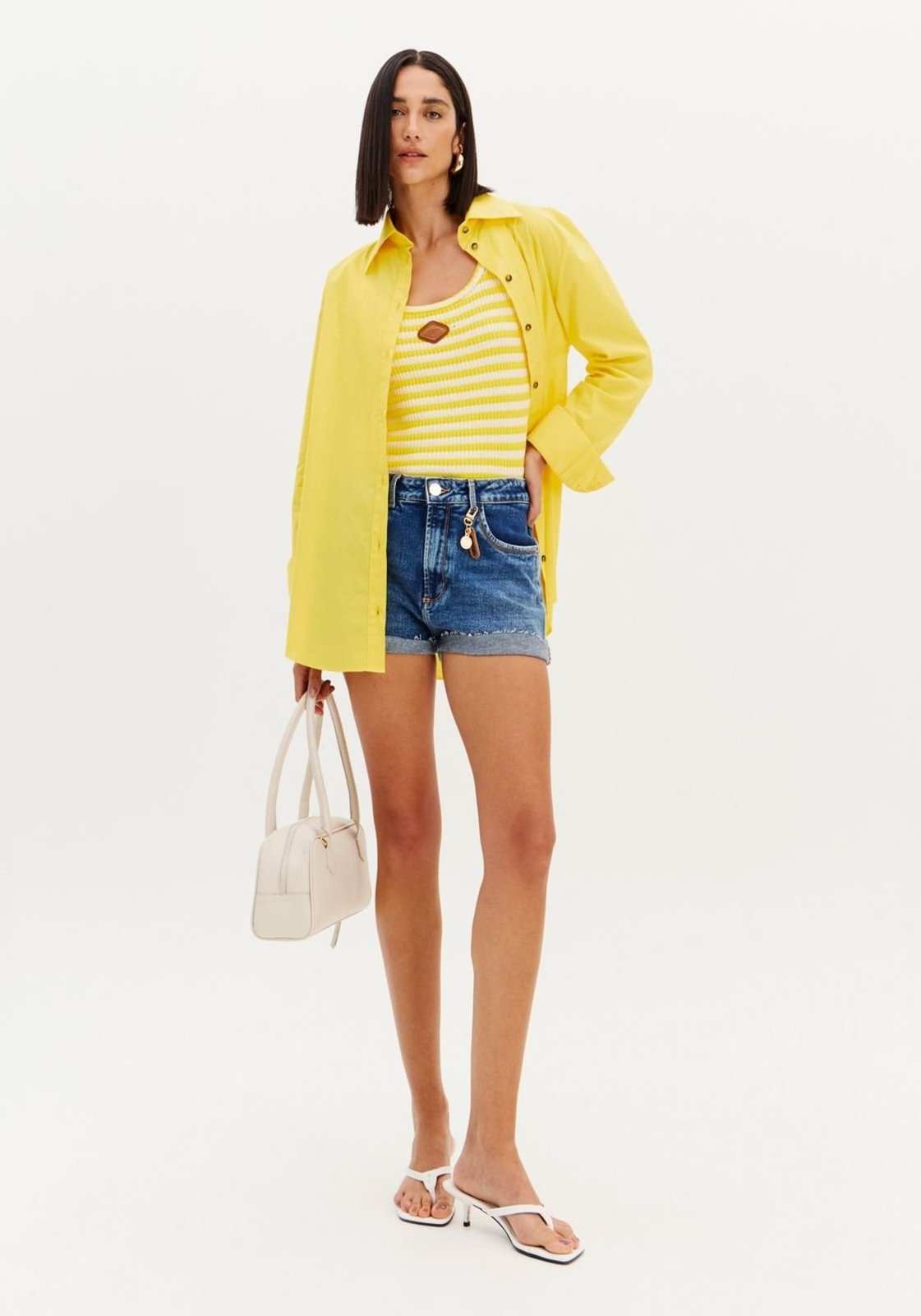 Short Jeans Hot Pants Cintura Alta Sport Easy
