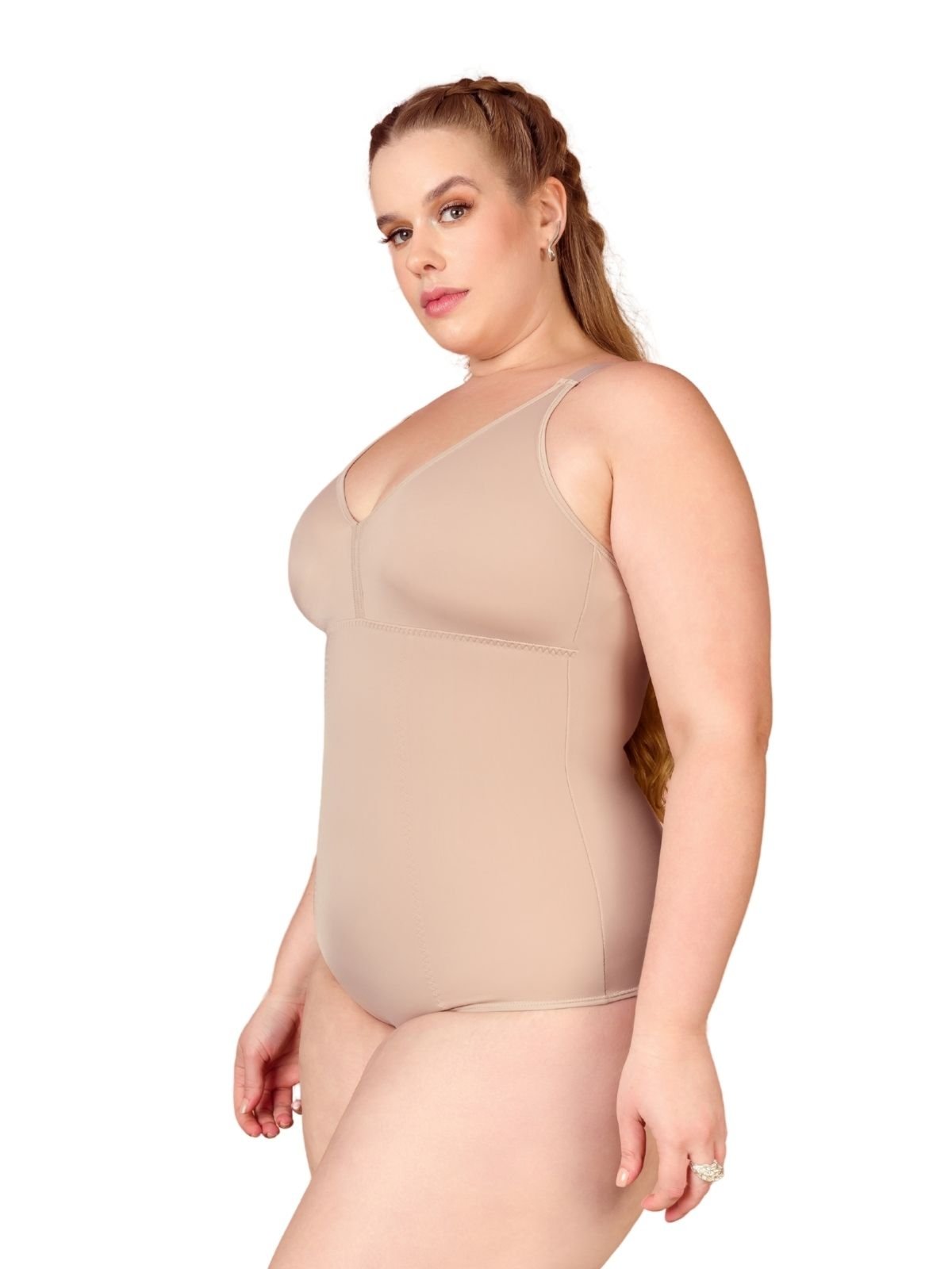 Cinta Body Modelador Plus Size Média Compressão Sem Bojo Shanty Lingerie Bege