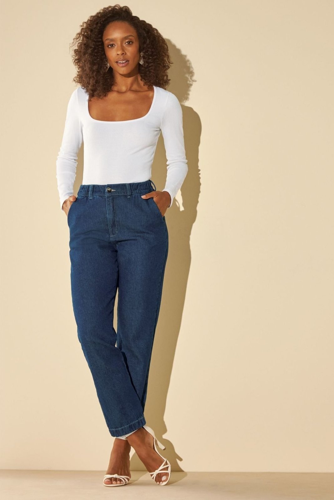 Calça Jeans Feminina Slouchy Marialícia Azul