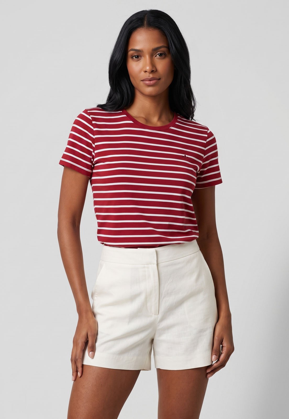 Blusa Feminina Dudalina Listrada Vermelha